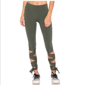 Free People olive green leggings Used.